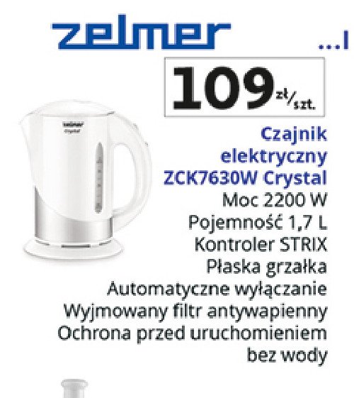 Czajnik zck7630w Zelmer promocja w Auchan