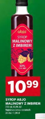 Syrop abjo malinowy z imbirem promocja w Stokrotka