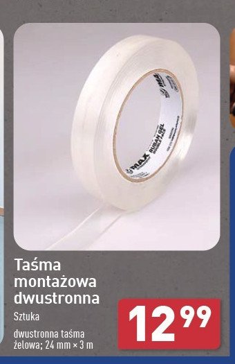 Taśma montażowa dwustronna 24 mm x 3 m Duck max strength promocja w Aldi