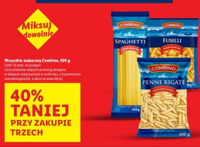Makaron wszystkie rodzaje promocja w Lidl