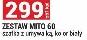 Zestaw MITO 60 szafka z umywalką kolor biały promocja w Merkury Market