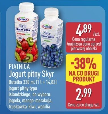 Jogurt pitny Skyr typu islandzkiego wanilia promocja w Aldi