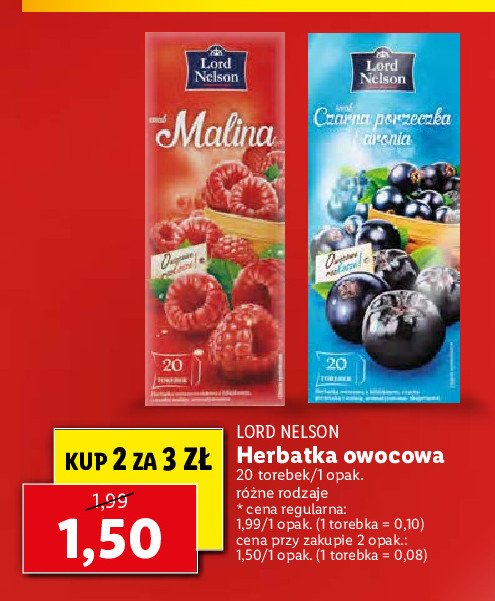 Herbata malina Lord nelson promocja