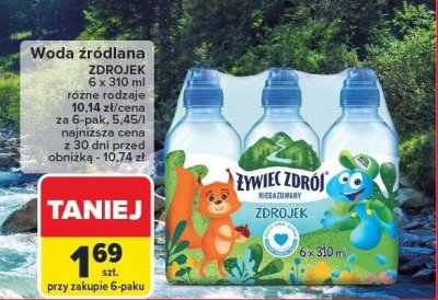 Woda źródlana ZDRÓJEK NIEGAZOWANY 6 x 300 ml promocja w Carrefour