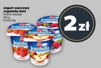 Jogurt owocowy Jogobella Zott różne rodzaje promocja w Netto