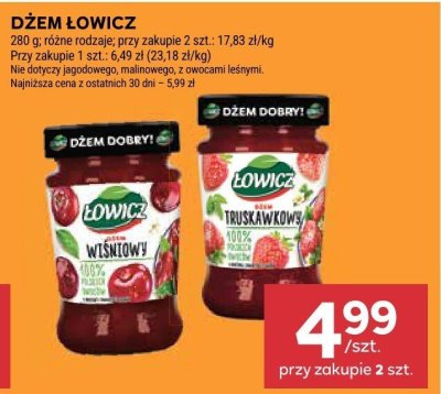 Dżem Łowicz różne rodzaje promocja w Stokrotka