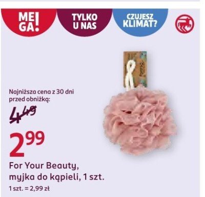 Myjka do kąpieli For Your Beauty, 1 szt. promocja w Rossmann