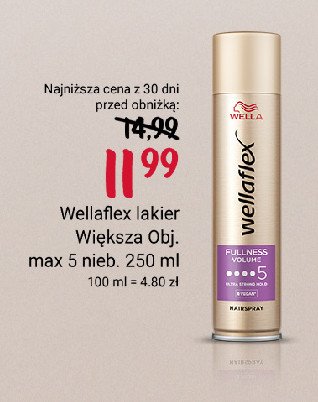 Lakier do włosów fullness volume Wellaflex promocja