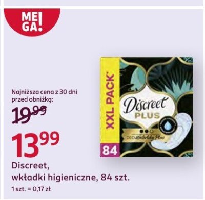Wkładki higieniczne Plus XXL 84 szt. promocja w Rossmann