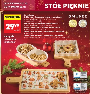 Deska do serwowania z miseczkami z kamionki promocja w Biedronka