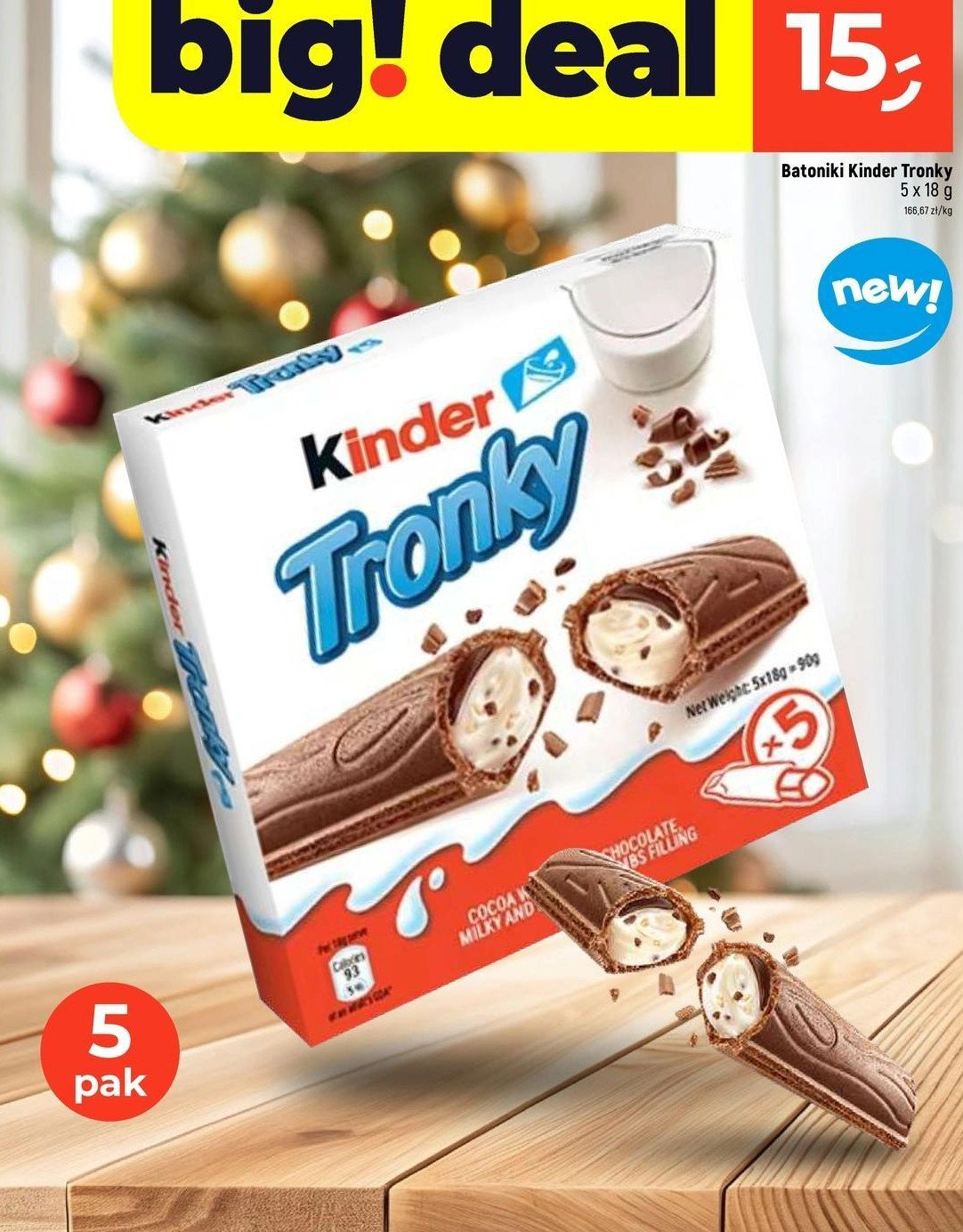 Batoniki Kinder tronky promocja w Dealz