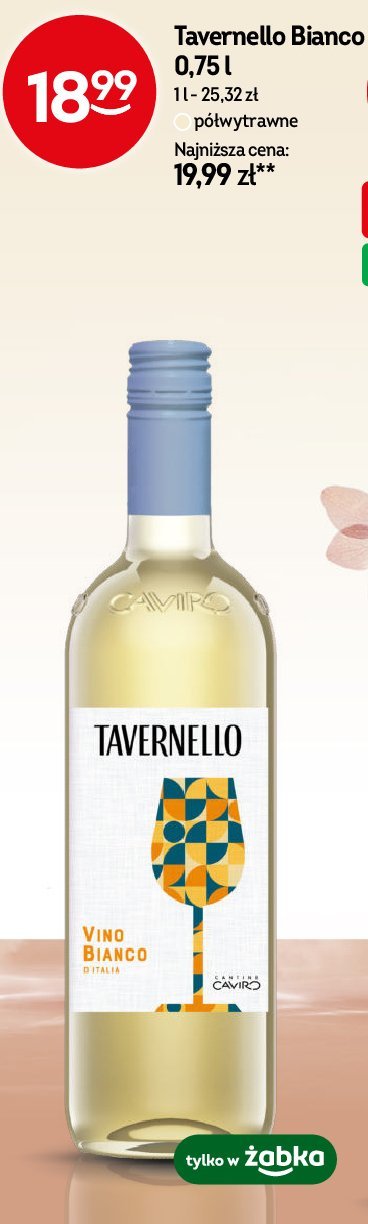 Wino Tavernello bianco promocja w Żabka