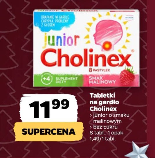 Lek w pastylkach twardych 150 mg CHOLINEX BEZ CUKRU promocja