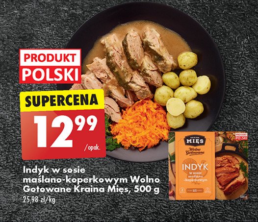 Indyk w sosie ma艣lano-koperkowym wolno gotowane Kraina mi臋s promocja