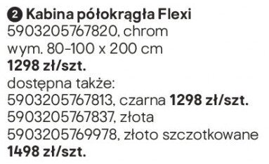 Kabina prysznicowa półokrągła Flexi chrom promocja w Castorama