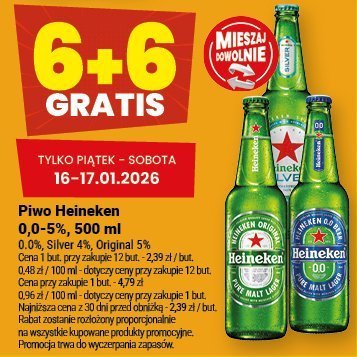 Piwo Heineken 0,0-5% 500ml promocja w Twój Market