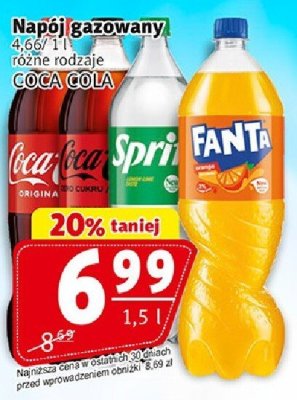 Napój gazowany 1,5 l COCA COLA promocja w Prim Market