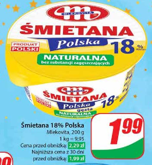 Śmietana polska 18 % Mlekovita promocja