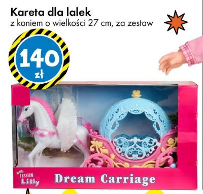 Kareta dla lalek z koniem o wielkości 27 cm promocja w Tedi