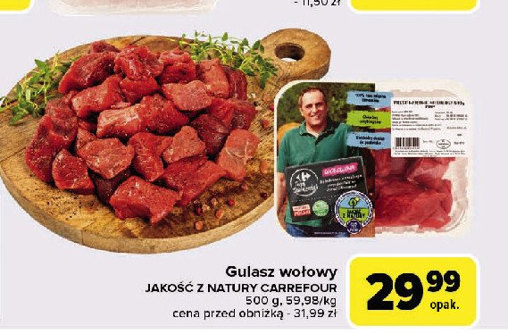 Wołowina na gulasz Carrefour targ świeżości promocja