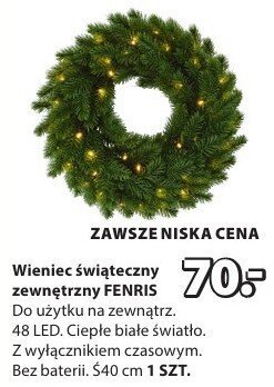 Wieniec świąteczny zewnętrzny FENRIS promocja w Jysk