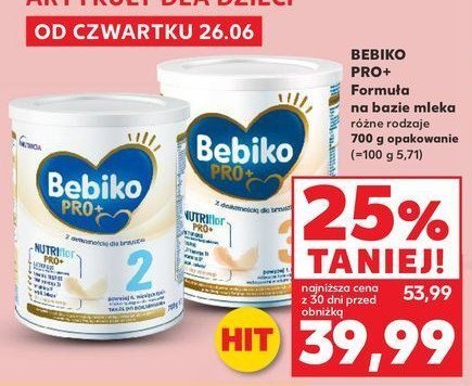 Mleko 2 Bebiko pro+ promocja