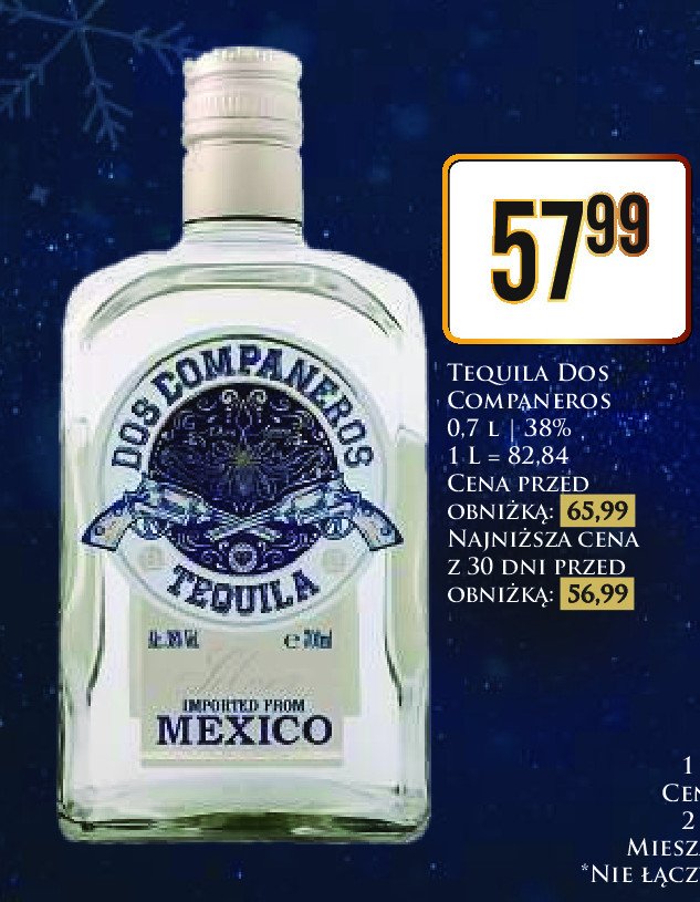 Tequila Dos companeros silver promocja w Dino