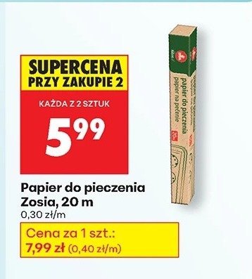 Papier do pieczenia 20m promocja w Biedronka