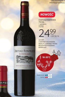 Wino Chateau Fonfroide 750ml czerwone wytrawne promocja w Selgros