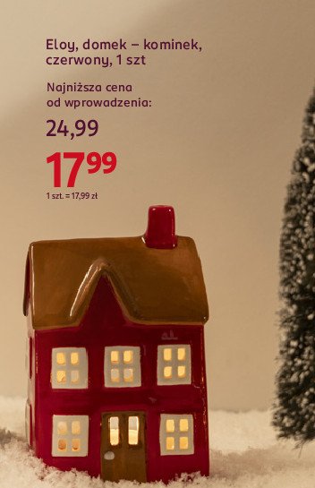 Domek - kominek czerwony Eloy promocja w Rossmann