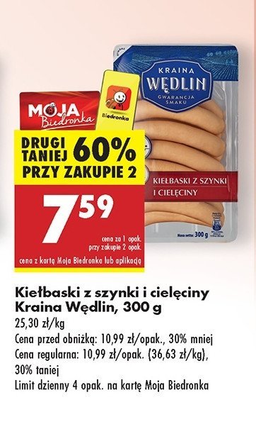 Kiełbaski z szynki i cielęciny Kraina wędlin promocja