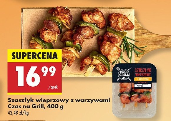 Szaszłyk wieprzowy z warzywami Czas na grill promocja w Biedronka