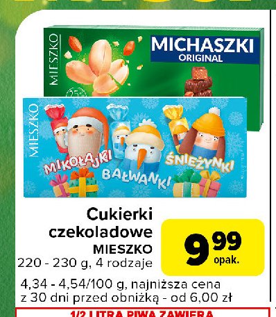 Cukierki mikołajki bałwanki śnieżynki Mieszko promocja