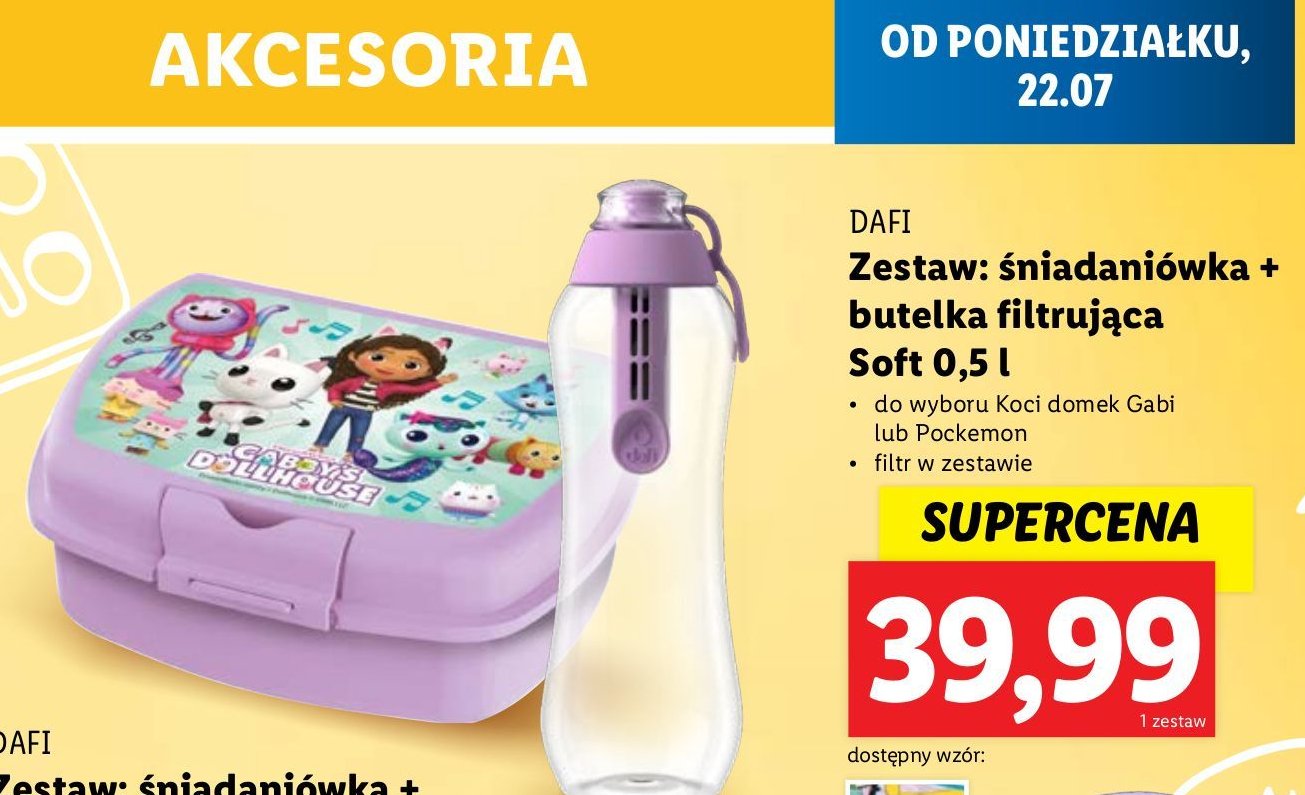 Butelka filtrująca soft 500 ml + śniadaniówka Dafi promocja