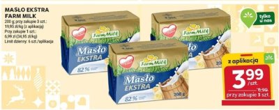 Masło ekstra Farm Milk 200 g promocja w Stokrotka