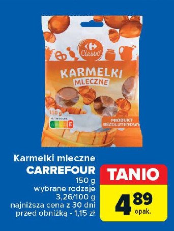 Karmelki mleczne Carrefour classic promocja