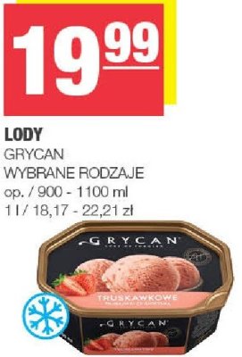 Lody GRYCAN, wybrane rodzaje promocja w SPAR