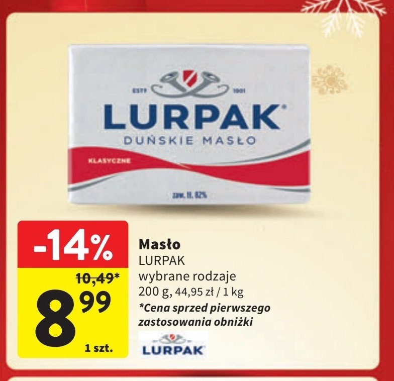 Masło klasyczne Lurpak Lurpak arla foods promocja w Intermarche