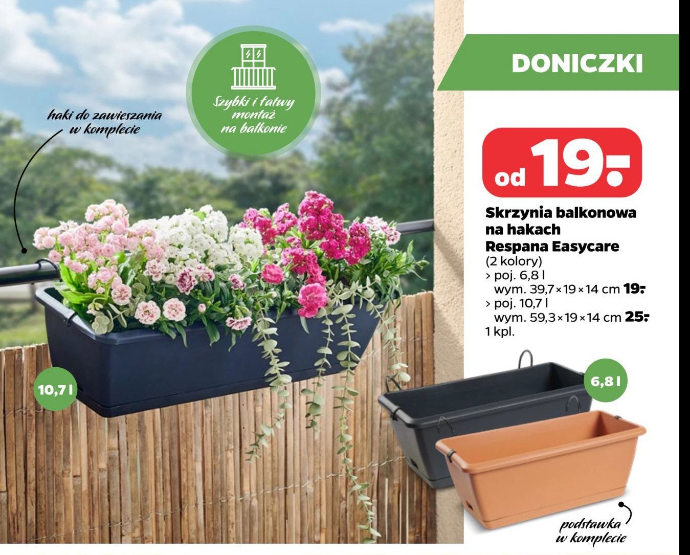 Skrzynka ogrodowa respana easycare 59.3 x 19 cm antracyt promocja w Netto