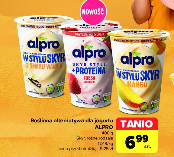 Jogurt sojowy malina i jabłko Alpro promocja w Carrefour Market