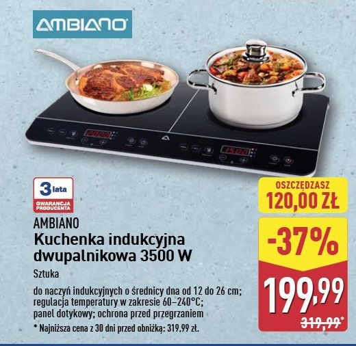 Kuchenka indukcyjna 3500w AMBIANO promocja