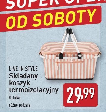 Koszyk termoizolacyjny Live in style promocja w Aldi