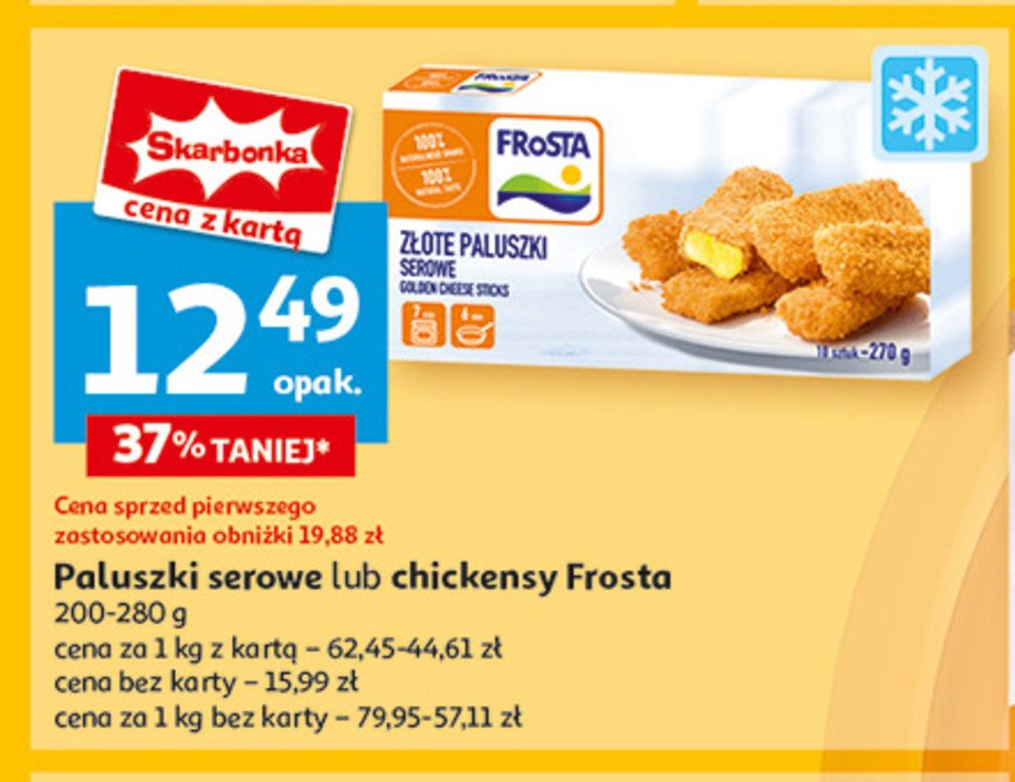 Złote paluszki serowe Frosta promocja w Auchan