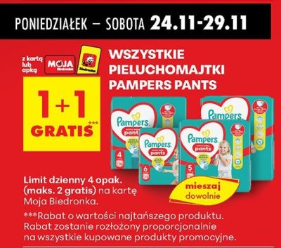 Pieluchomajtki Pampers Pants promocja w Biedronka