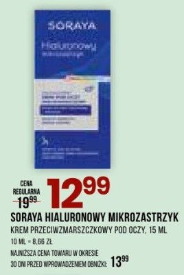 Krem przeciwzmarszczkowy Soraya Hialuronowy Mikrozastrzyk promocja w Drogerie Natura