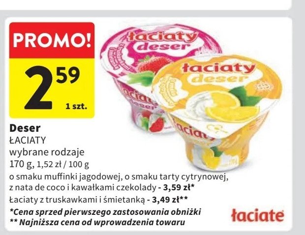 Deser o smaku muffinki jagodowej Łaciaty promocja