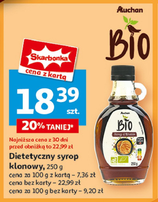 Syrop klonowy Auchan bio promocja