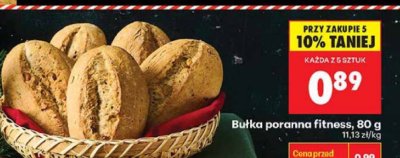 Bułka poranna fitness, 80 g promocja w Biedronka