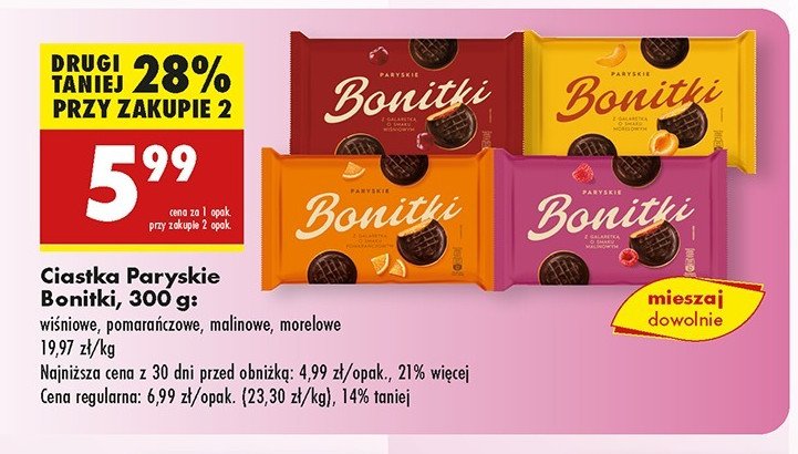 Ciastka paryskie malinowe Bonitki promocja