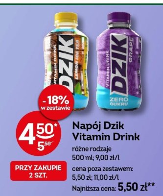 Napój Dzik Vitamin Drink różne rodzaje promocja w Żabka